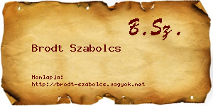 Brodt Szabolcs névjegykártya